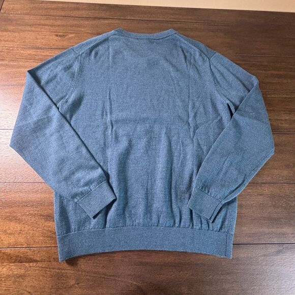 HART SCHAFFNER MARX extra fine merino wool SIZE M SWEATER LS Blue Mens - Picture 8 of 8
